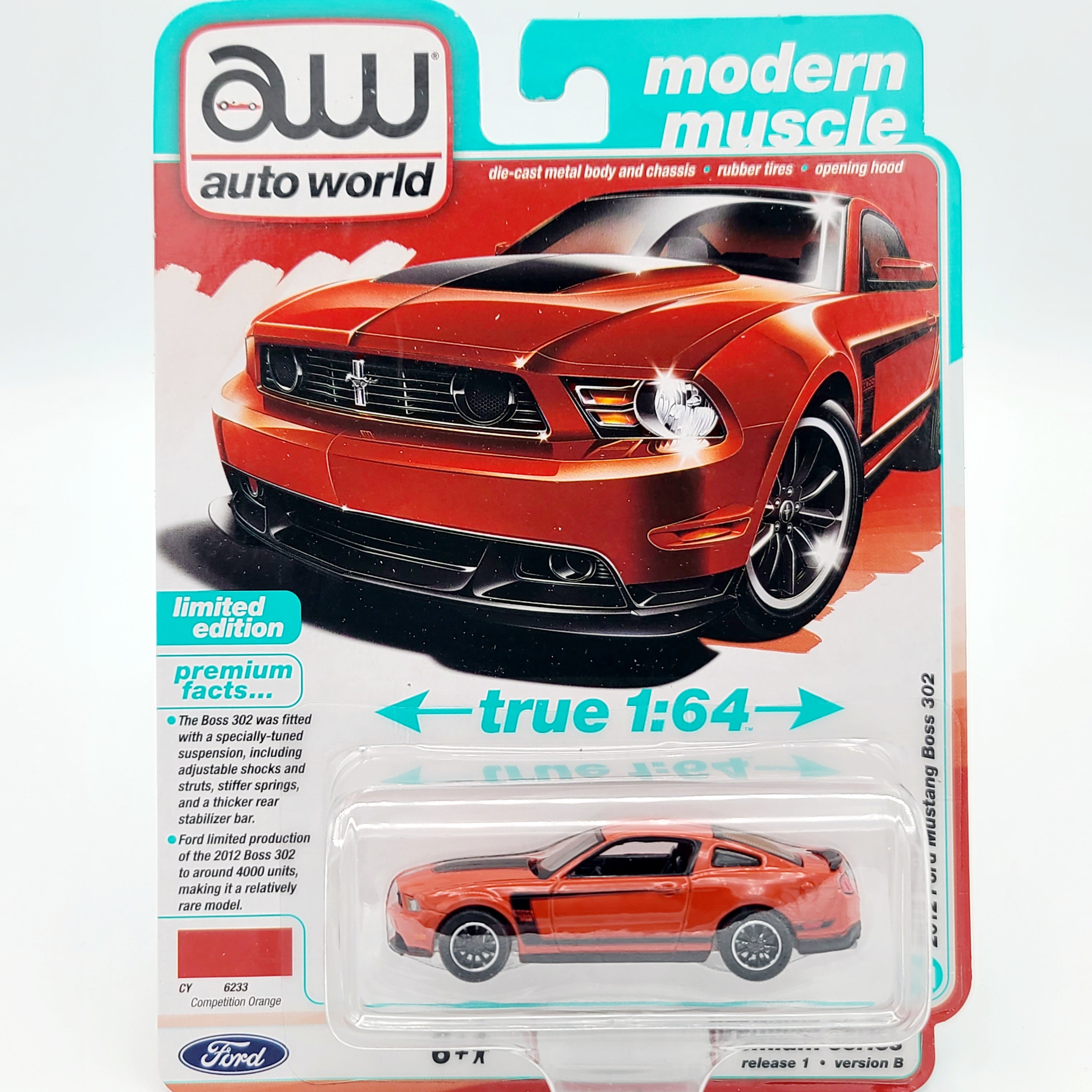 Auto World '12 Ford Mustang Boss 302 - 1:64 scale (2025 Release 1B - Modern Muscle)